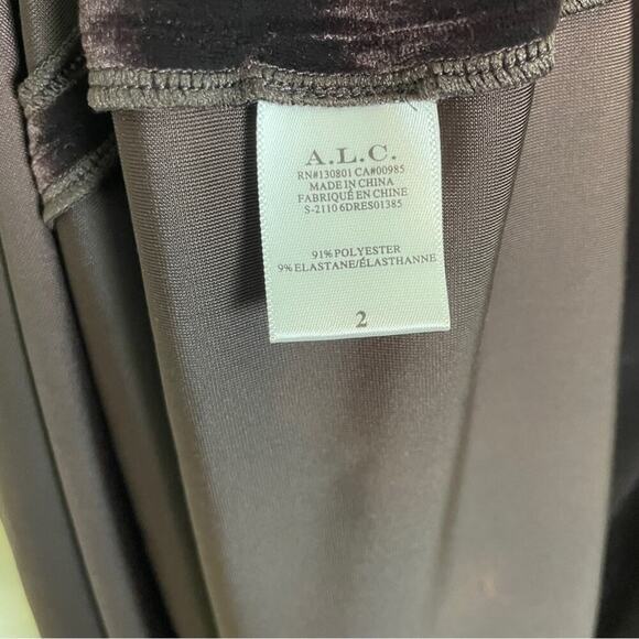 A.L.C. Maeve Java Brown Cut Out Velvet Midi Dress NWT - Picture 10 of 12